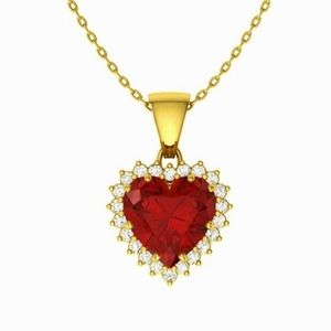 Heart Ruby Necklace